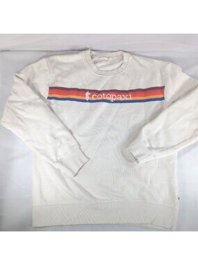 Cotopaxi On The Horizon L Large Long Sleeve White Multi Graphic Pullover Sweater